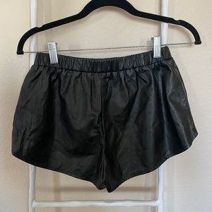Black Faux Leather Shorts S